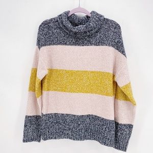 Olivia Sky Bold Striped Turtleneck Sweater